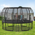 Soges 16FT Trampoline with Basketball Hoop for Kids and Adults Outdoor Trampoline with Ladder and Safety Enclosure Net Pumpkin Trampoline with Curved Poles Heavy Duty Recreational Trampoline 1500 lb