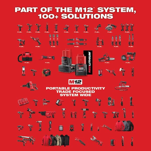 M12 12V Lithium-Ion Cordless 600 MCM Cable Cutter Kit with One 3.0Ah Battery. Charger and Hard Case
