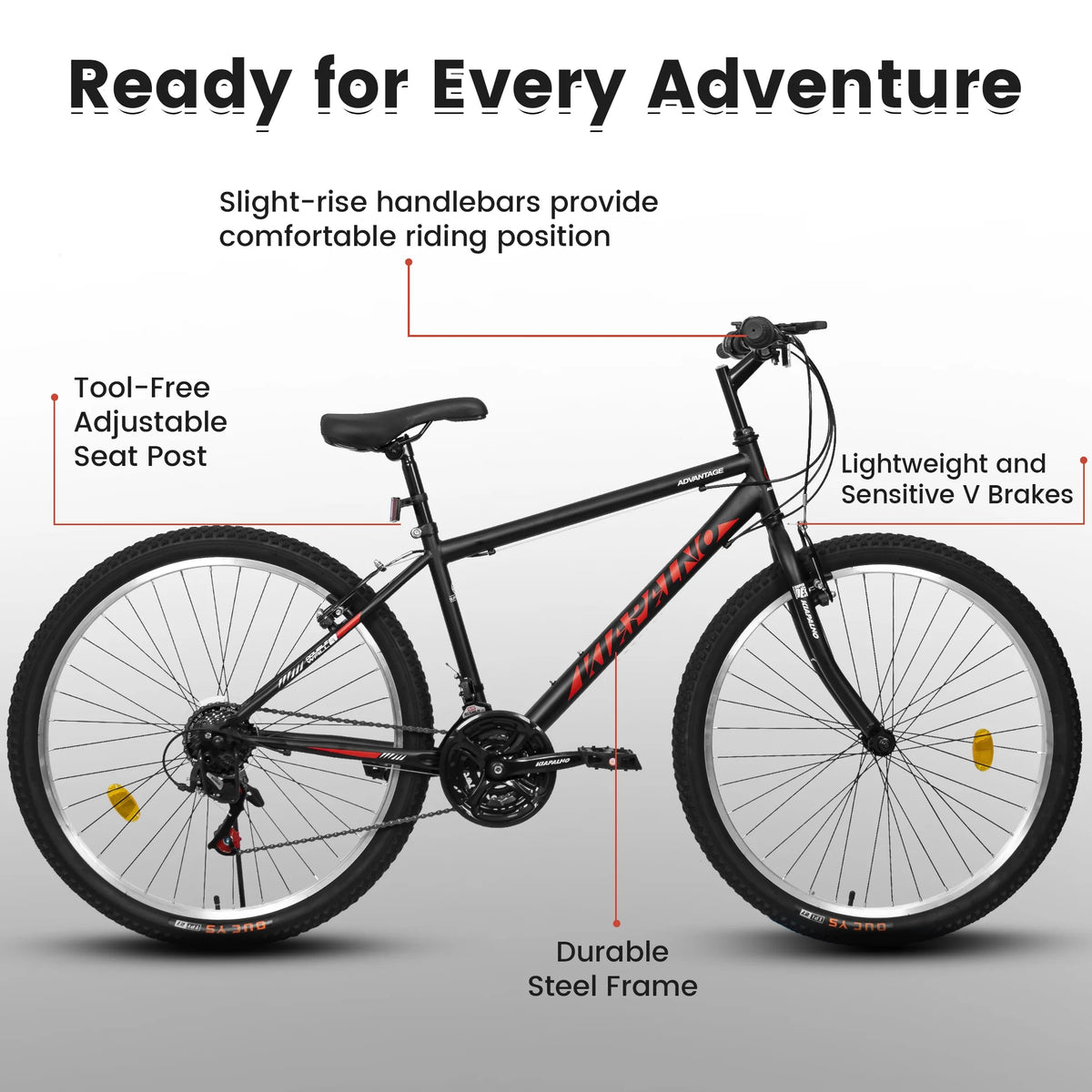 Ecarpat Mountain Bike 26 in for Men Women, 21 Speeds High - Carbon Steel Frame, Classic Adult Teens Sport Bicycle, V Brakes Bicycle for Snow City Commuters and Short Trip