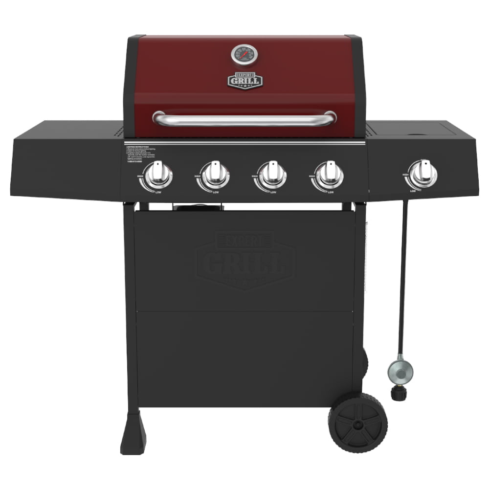 Grill 4 Burner with Side Burner Propane Gas Grill in Blue