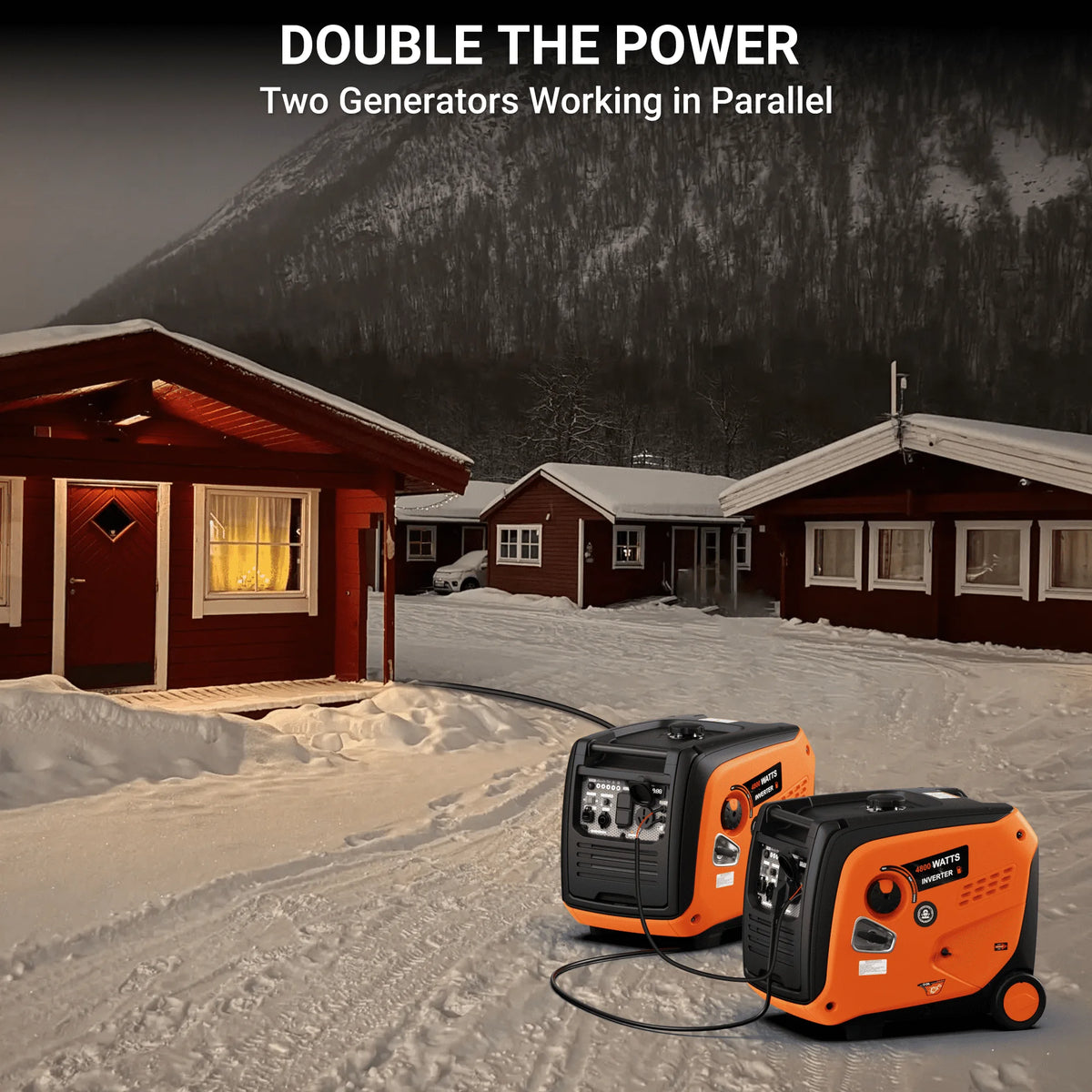 Efurden 4000W Inverter Generator Gas Powered, Portable Gas Generator for Home and Outdoor Use, Leightweight and ECO Mode