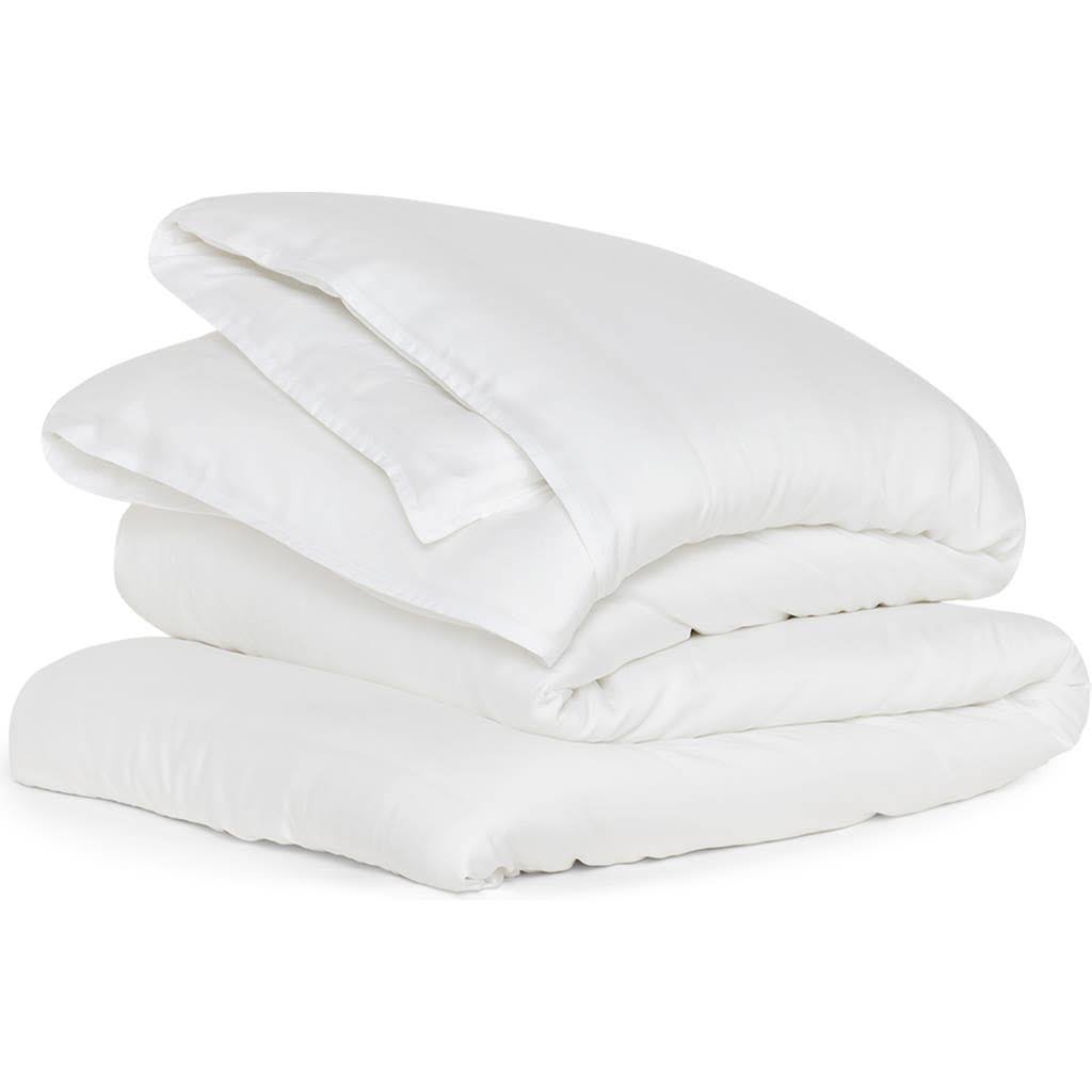 Buffy Full/Queen Eucalyptus Duvet Cover - White