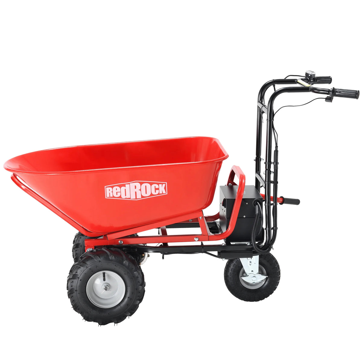 Redrock Wheelbarrow Utility Cart Electric Powered Cart 48v28ah 500W Capacity 500 lb (230kg) Material Debris Hauler 1000 lb Towing