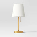 Mini Rattan Wrap Stick Table Lamp Brass (Includes LED Light Bulb) - Threshold