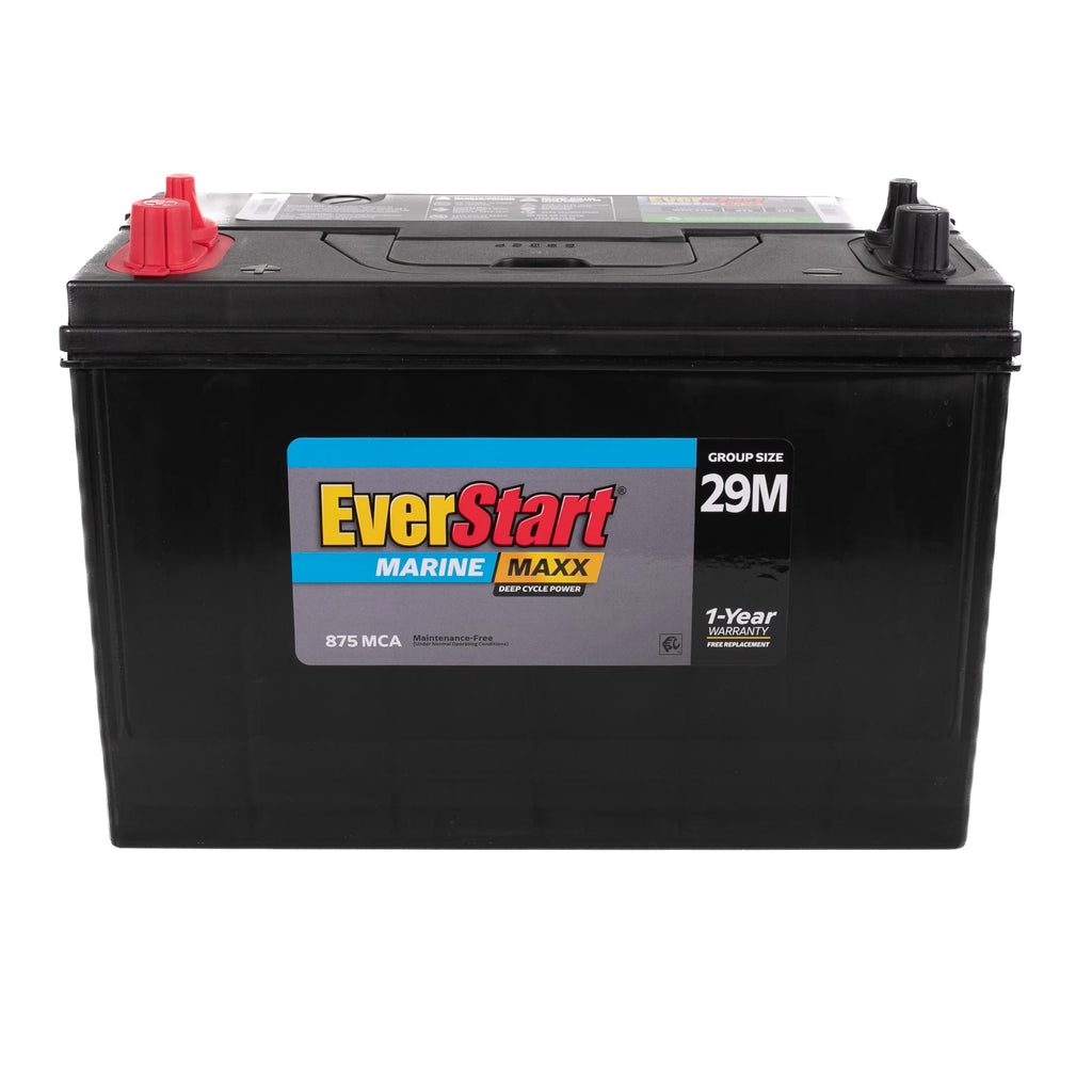 Everstart Maxx Lead Acid Marine & RV Deep Cycle Battery, Group Size 29DC - 12 Volt - 845 Marine Cranking Amps
