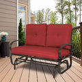 Kozyard Cozy Rocking Love SEATS Glider Swing Bench/Rocker for Patio, Yard ( Burgundy Red)