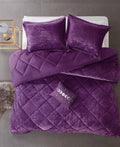Intelligent Design Felicia Full/Queen Purple Velvet Comforter Set