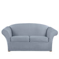 Sure Fit Ultimate Stretch Suede 3 Piece Loveseat Slipcover, Pacific Blue