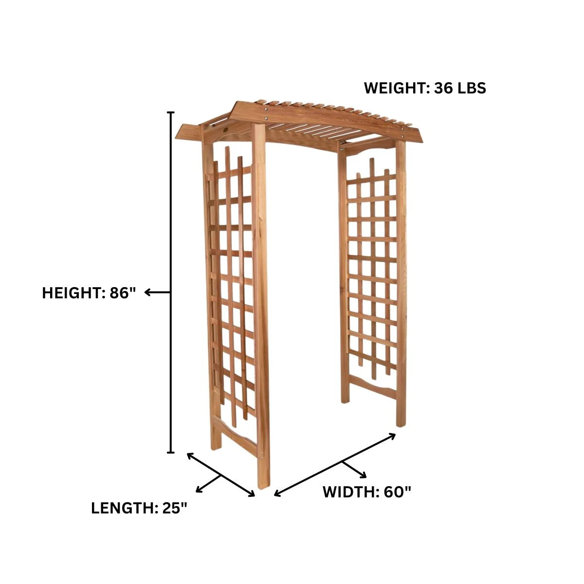 All Things Cedar GA87 Garden Arbor - 60 L x 25W x 86H