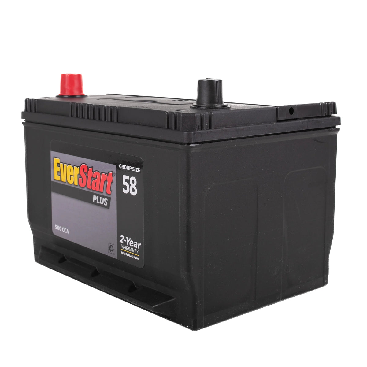 Everstart Plus Lead Acid Automotive Battery, Group Size 58 - 12 Volt 560 CCA 78 RC
