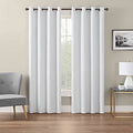 Eclipse Andes Energy Saving 100% Blackout Grommet Top Single Curtain Panel, White