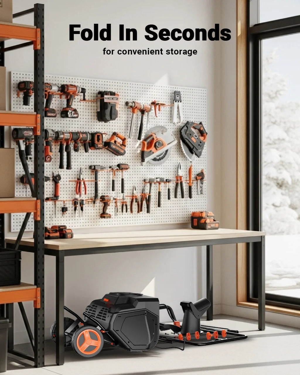 VOLTASK 15 Amp Electric Snow Blower, 23 in Corded Snow Blower with 180 - Degree Directional Chute