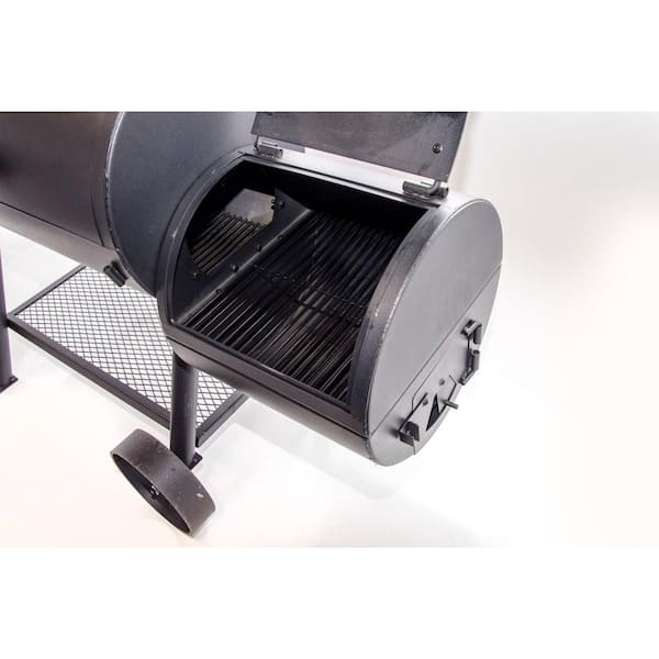 Longhorn Offset Smoker in Black with 1, 060 Sq. In. Cooking Space