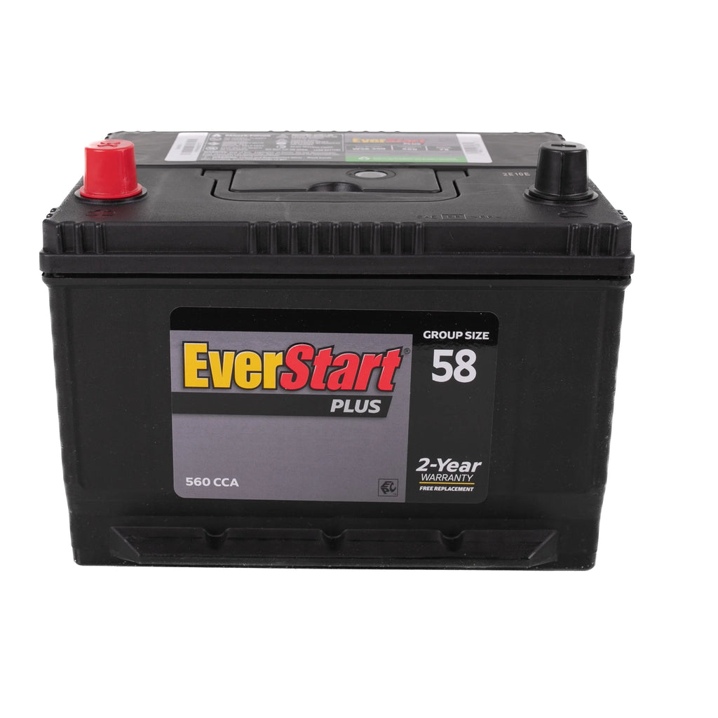 Everstart Plus Lead Acid Automotive Battery, Group Size 58 - 12 Volt 560 CCA 78 RC