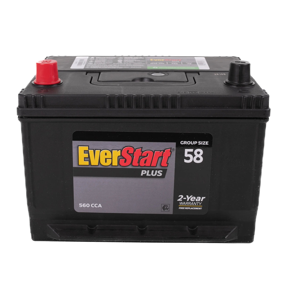 Everstart Plus Lead Acid Automotive Battery, Group Size 58 - 12 Volt 560 CCA 78 RC