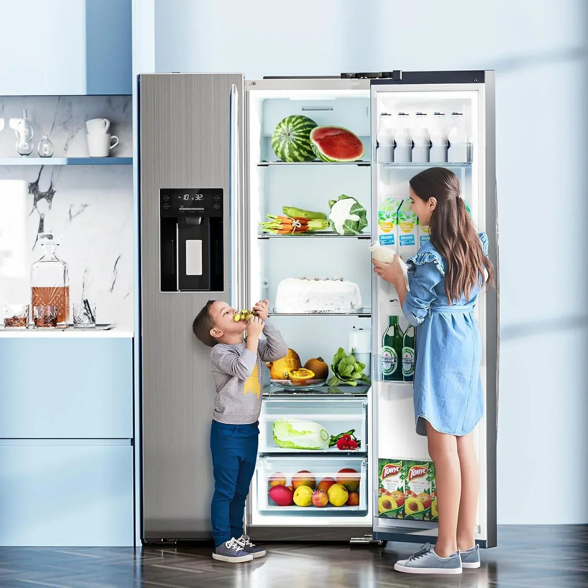 36 Side By Side 20.01 Cu. ft. Built-in Refrigerator with Freezer & Ice Maker Included