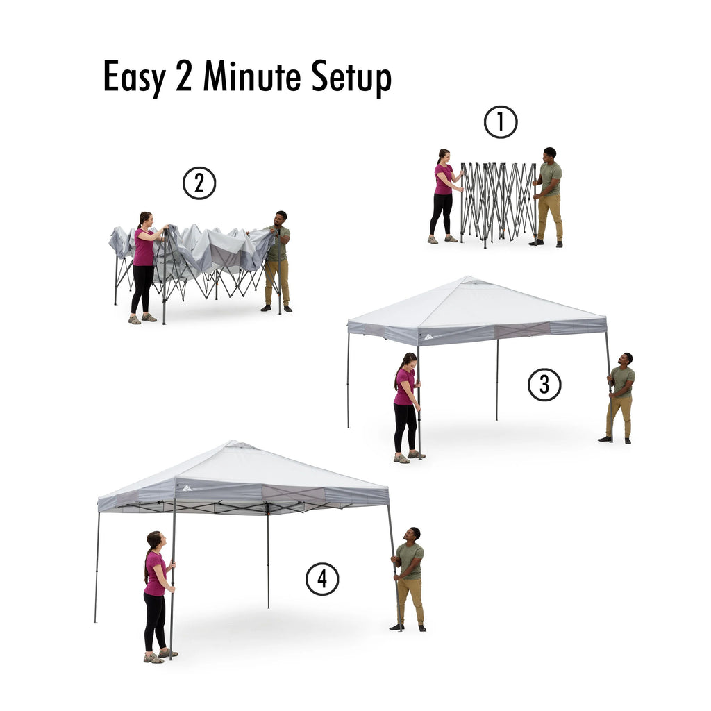 Ozark Trail 12' x 12' Instant Straight Leg Canopy for Camping - Gray