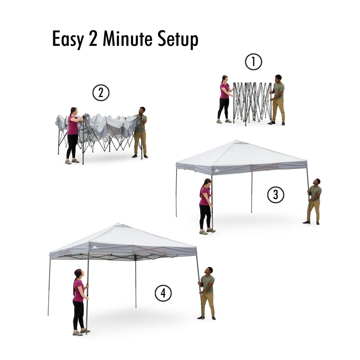 Ozark Trail 12' x 12' Instant Straight Leg Canopy for Camping - Gray