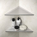 Bernkot Corner Shower Shelves, 12" Brushed 304 Stainless Steel Recessed Corner Shelf Bathroom Shower Shelf for Tiled Wall, No Drilling, 2 Pack,