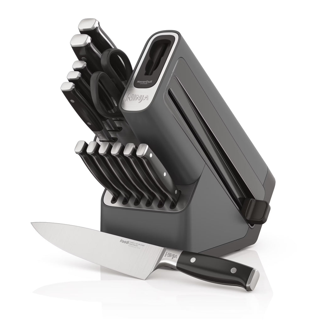 Ninja Foodi Neverdull Premium 14pc German Stainless Steel Knife System & Built - in Sharpener, K32014