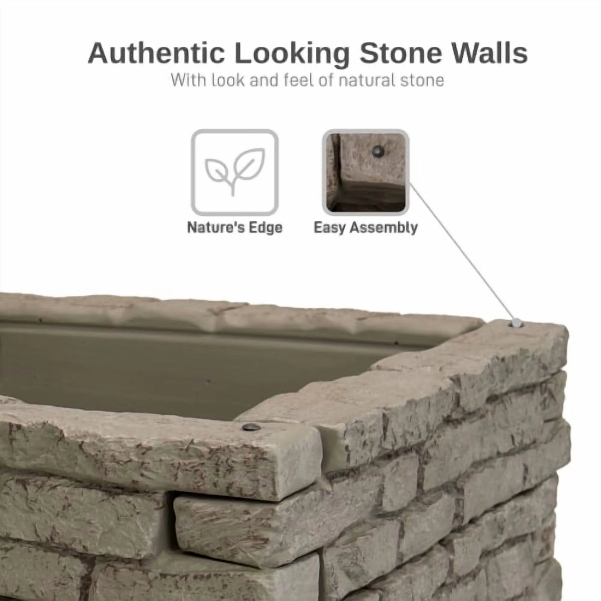 RTS Home Accents Rock Lock Raised Garden Bed Straight Rock (Pack of 2)
