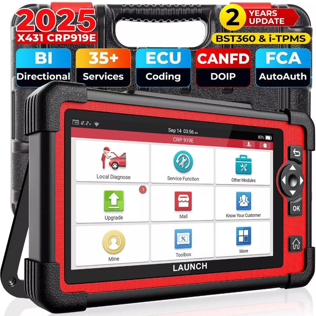 LAUNCH X431 CRP919E Cars Diagnostic Scan Tool All System Bidirectional Diagnostic OBD2 Scanner with 31+ Services Functions, ECU Coding, Supports CANFD/DOIP, 2 Years Free Update
