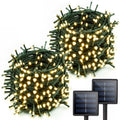YIQU Extra-Long 2-Pack Each 72ft 200 LED Solar String Lights Outdoor, Waterproof Solar Christmas Lights with 8 Lighting Modes, Gre