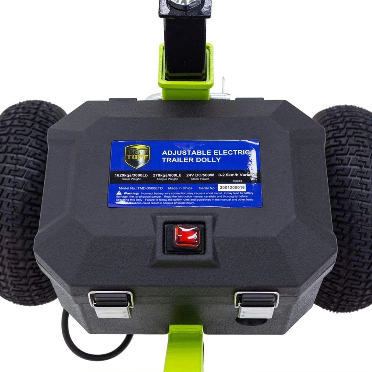Tow Tuff TMD - 35ETD8 Adjustable 3500 Pound Capacity Electric Trailer Dolly