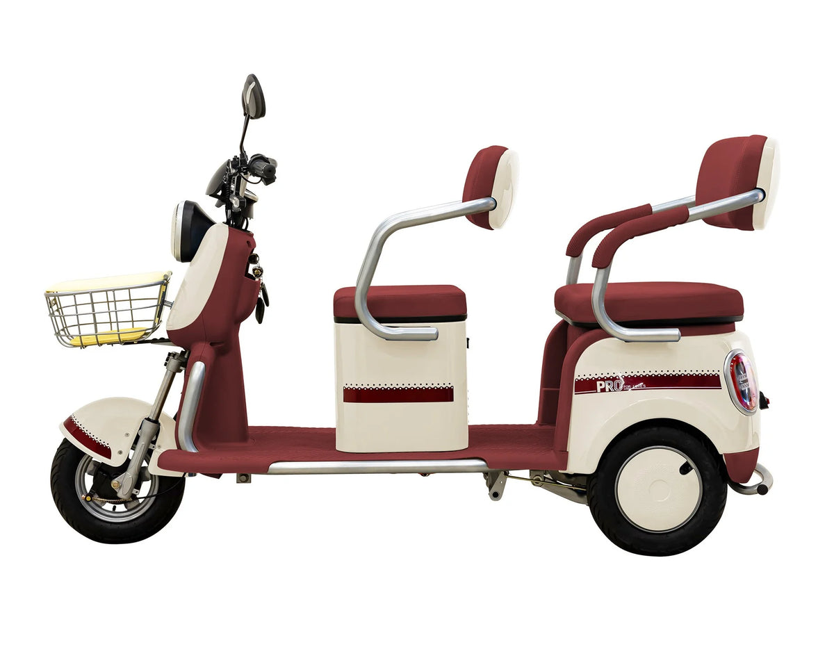 Massimo MGC E - Trike 3 - Wheel Electric Cart - 17 MPH, 2 - Seater Adult Scooter - Blue