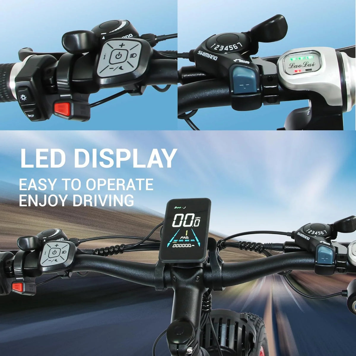 3000W Peak Dual Motor Ebike, 52V 30AH Battery Electric Bike for Adults, 7 - Speed 40MPH AWD Ebike Mountain Snow E - Bike with 26" x 4.0 Fat Tire MTB Hydraulic Disc Brake for Off - Road Snow