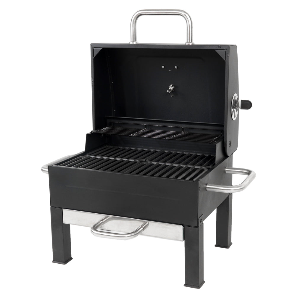 Grill Premium Portable Charcoal Grill. Black and Stainless Steel