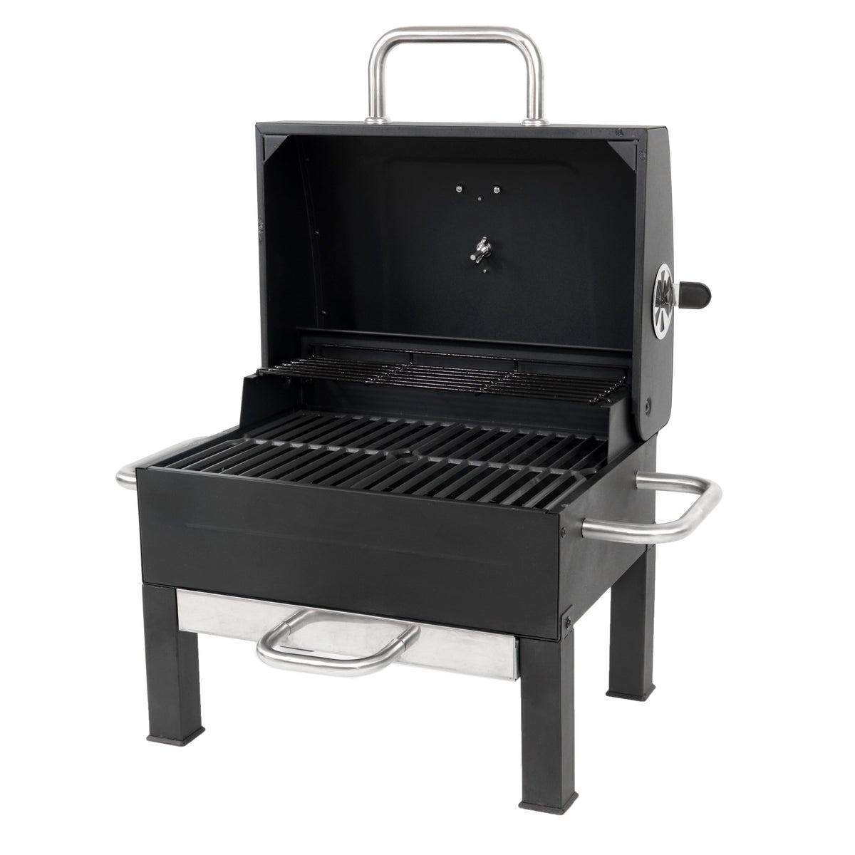 Grill Premium Portable Charcoal Grill. Black and Stainless Steel