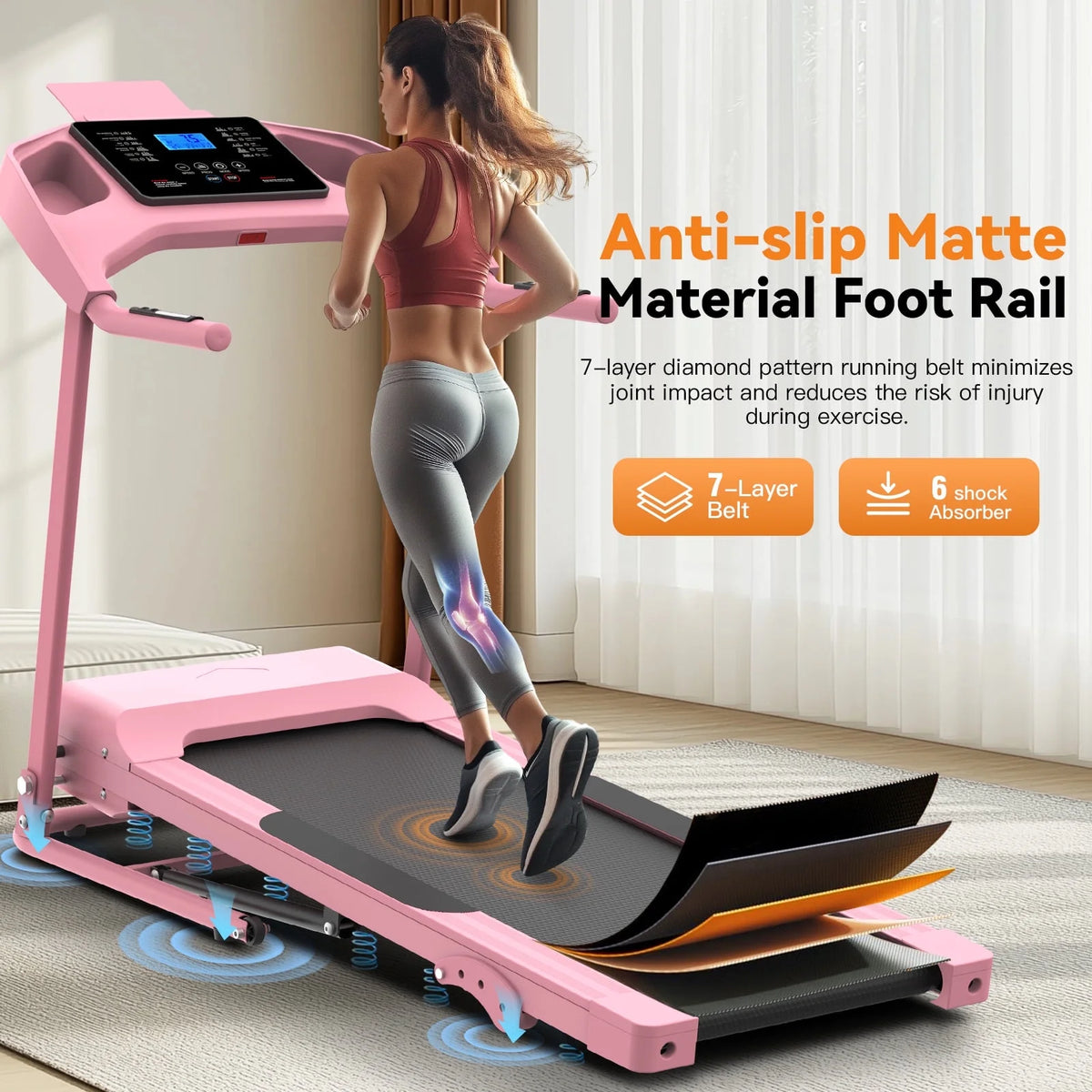 Treadmill with 8% Incline, 3.0 HP Foldable Compact Treadmill with Sit - up Function, 300 lb Walking Running Treadmill with LCD Display for Exercise, 12 Programs