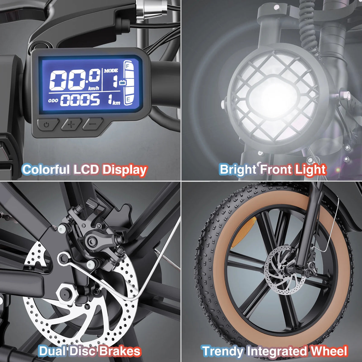 Ridstar Electric Biycle for Adults, 1200W 32MPH, 48V 20AH Electric Dirt Bike, 20" Fat Tire 7 Speed Mountain Bike UL2849