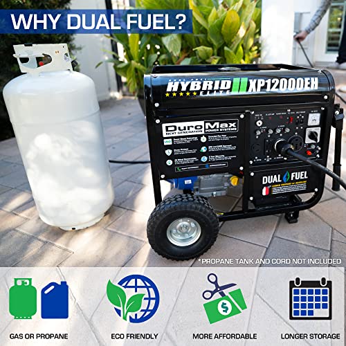 XP12000EH Dual Fuel Generator C 12,000W Gas/Propane, 457cc 4-Stroke Engine, EPA/CARB Compliant
