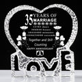QIANRUNA 35 Year 35th Wedding Anniversary Crystal Gift Marriage Keepsake for Couple Him Her Husband Wife