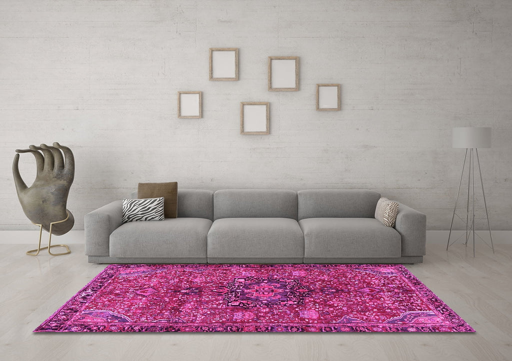 Ahgly Company Indoor Rectangle Persian Pink Traditional Area Rugs, 8' x 10'