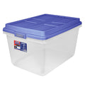 Hefty 72 Qt. Clear Storage Bin with Blue Hi-Rise Lid