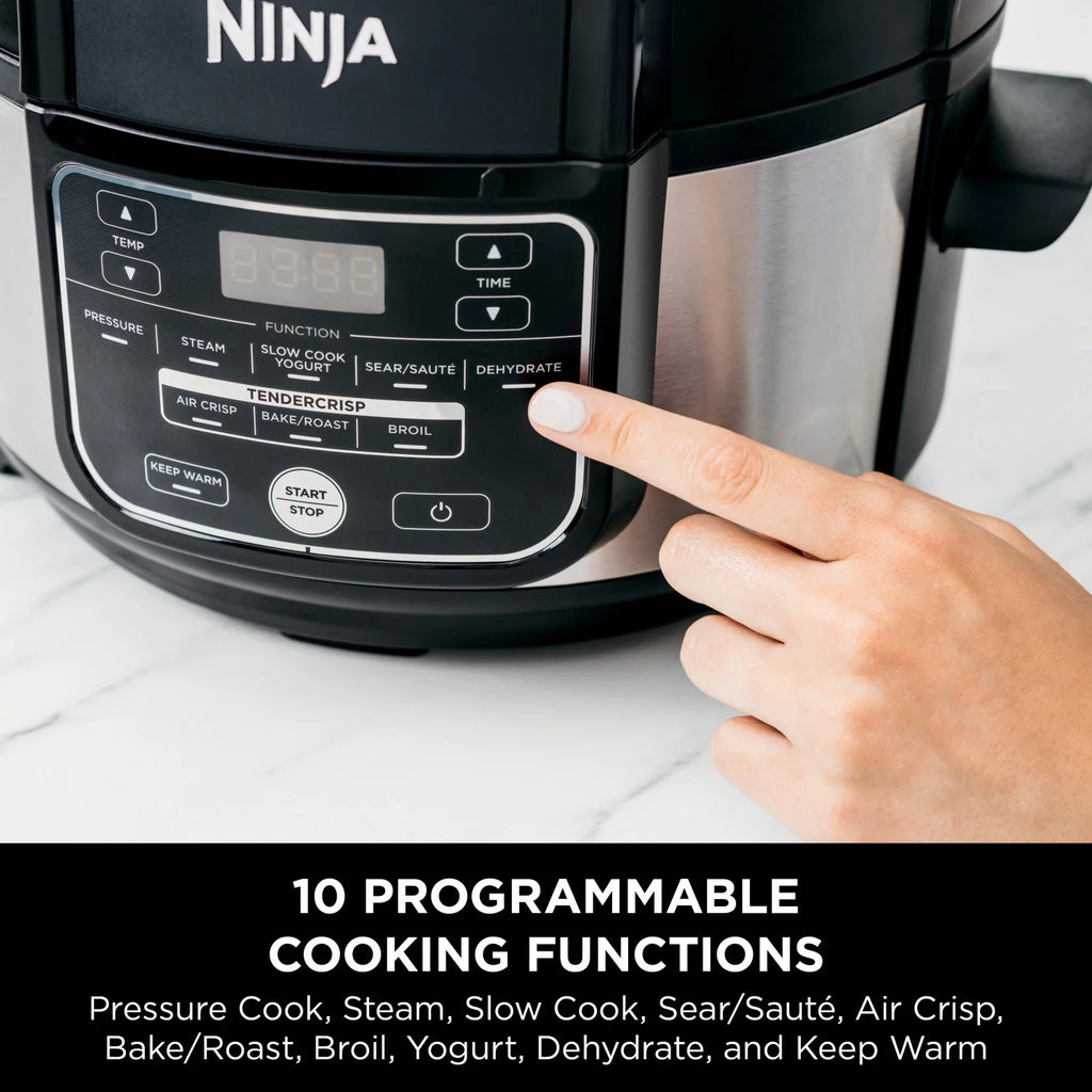 Ninja Foodi 10 - in - 1 5 Qt Pressure Cooker, Steamer, Bake, Broil, Dehydrate, Air Fryer, Non - Stick, FD101 Stainless Steel