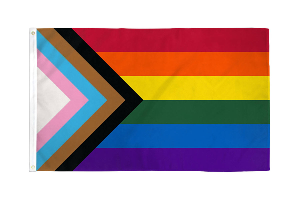Progress Pride Rainbow Flag 3ft x 5ft Printed Polyester