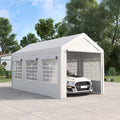 Outsunny 10' x 20' Party Tent & Carport, Height Adjustable Portable Garage, Large Outdoor Canopy Tent with Mesh Windows for Parties, Wedding and Event