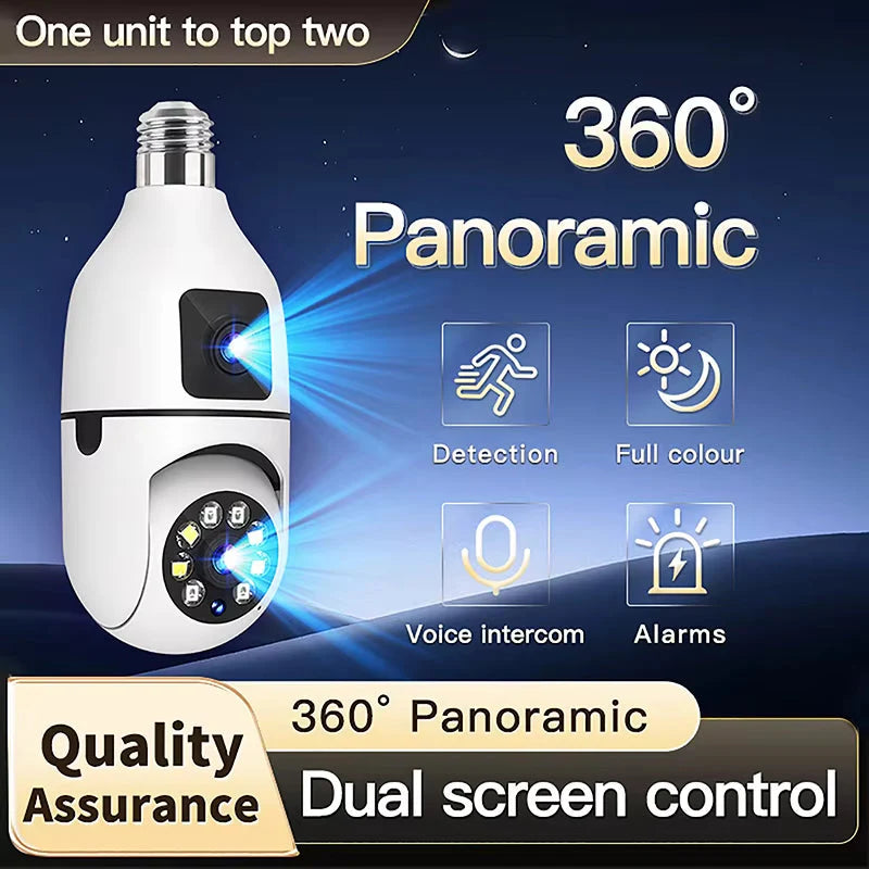 E27 WiFi Dual Lens Camera with 4x Zoom