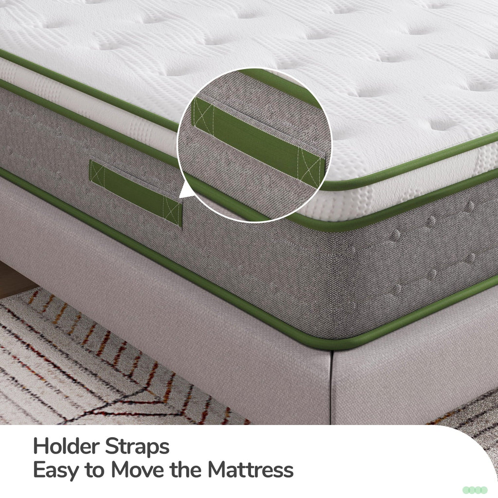 10'' Pocket Spring Hybrid Mattress in a Box for Cool Sleep. Queen Size Mattress