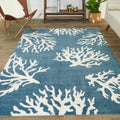 Balta Caistor Coastal Coral Print Area Rug - 5'3" x 7' - Blue/White