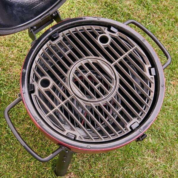 Akorn Jr. 14 In. Portable Kamado Charcoal Grill in Red