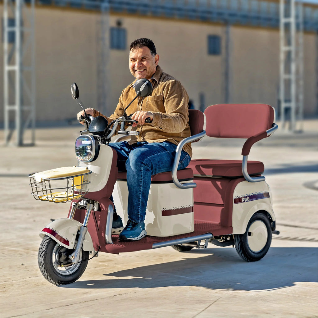 Massimo MGC E - Trike 3 - Wheel Electric Cart - 17 MPH, 2 - Seater Adult Scooter - Blue