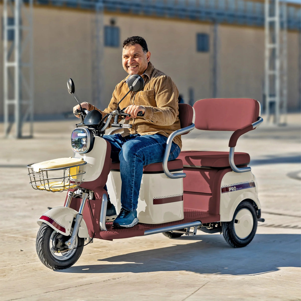 Massimo MGC E - Trike 3 - Wheel Electric Cart - 17 MPH, 2 - Seater Adult Scooter - Blue