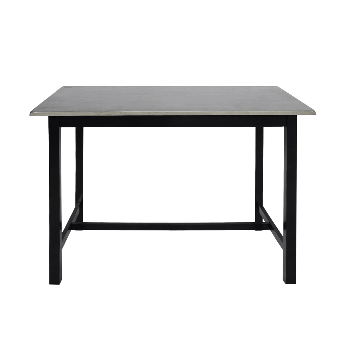Noble House Dickson Farmhouse 4 Seater Rubber Wood Counter Dining Set, Gray and Black
