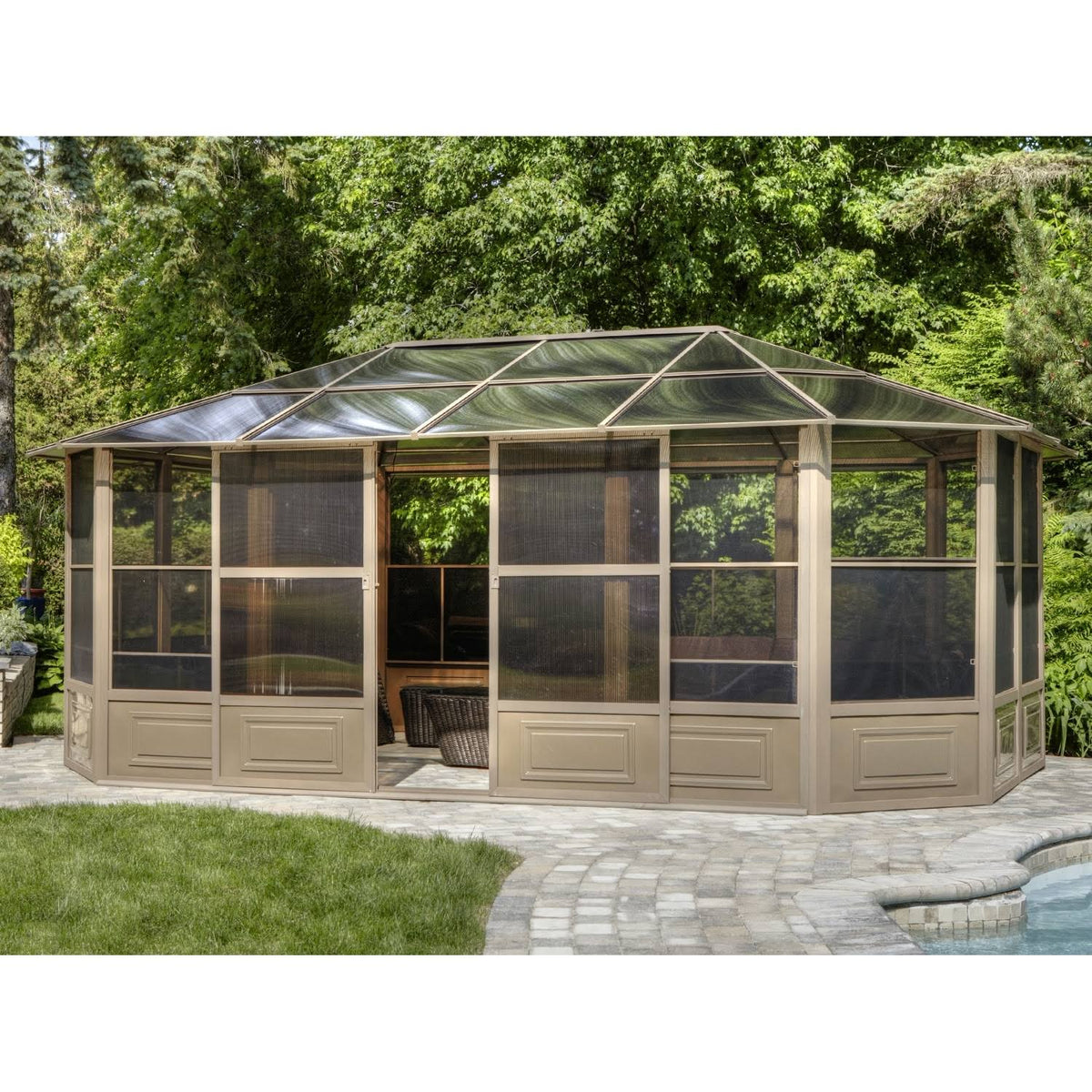 Gazebo Penguin Florence Solarium 12 ft. x 18 ft., Sand