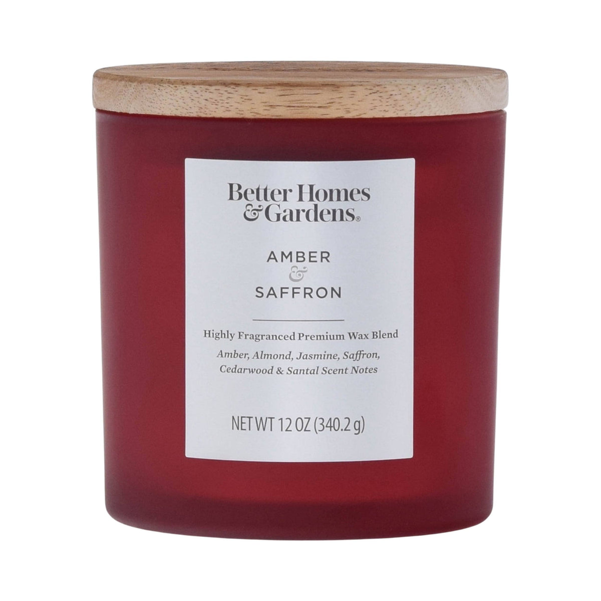 Better Homes & Gardens 12oz Amber & Saffron Scented 2-Wick Frosted Jar Candle